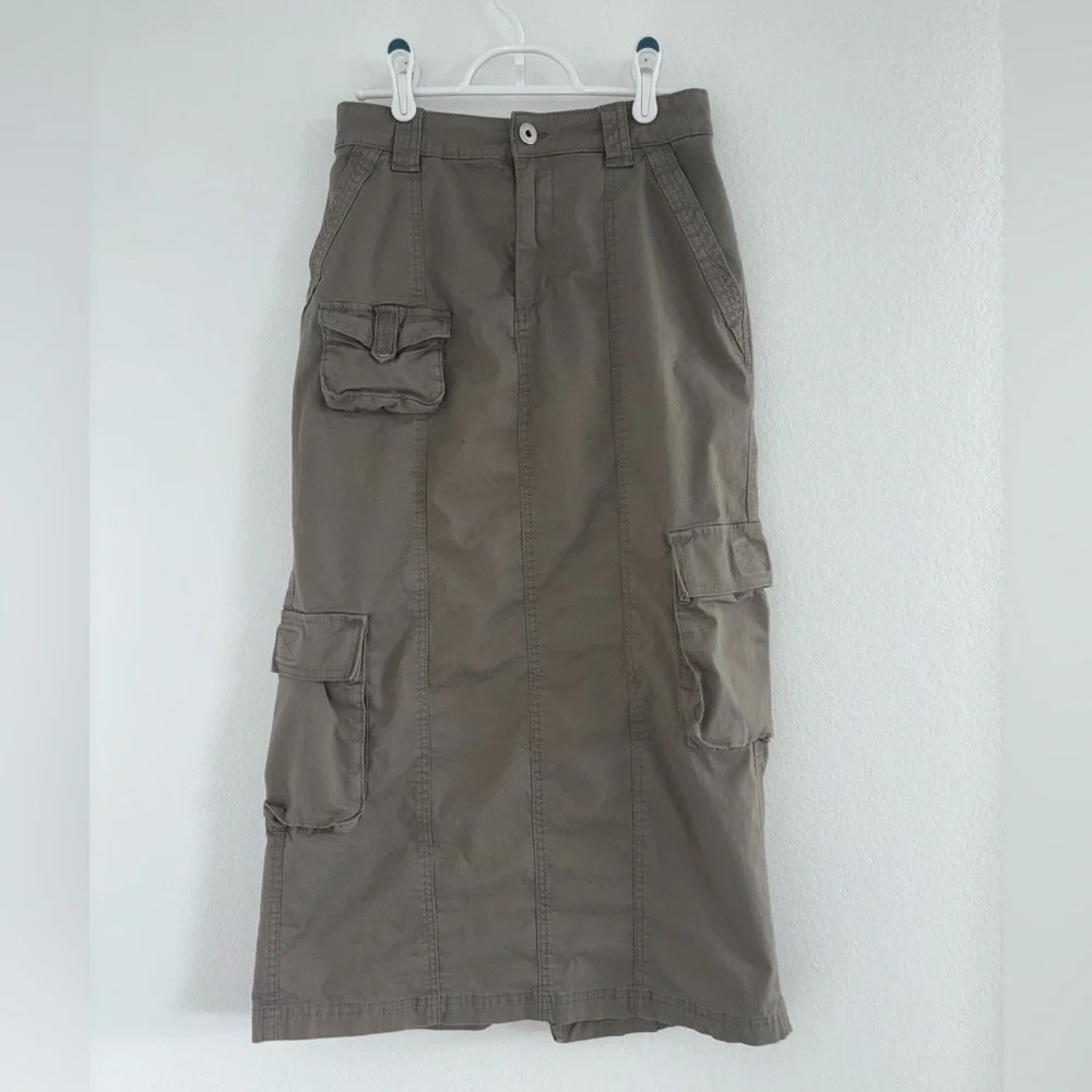Cotton On Olive Cargo Utility Maxi Skirt
